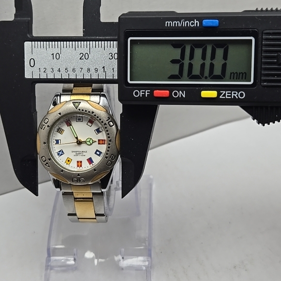 Womens Vintage Sharper Image Nautical 12 Flag Watch Rotating Bezel New Battery - Picture 4 of 10